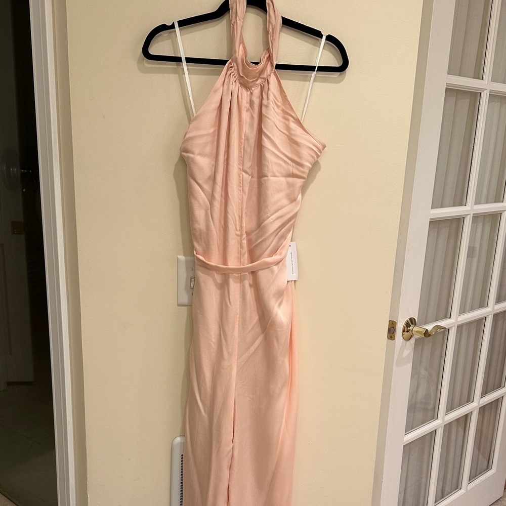 NWT Elegant light Pink / Peach Halter Jumpsuit